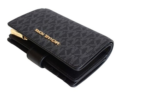 MICHAEL KORS Damen Geldbörse Wallet JET SET TRAVEL BIFOLD ZIP schwarz - Picture 2 of 7