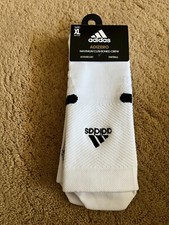 Adidas Adizero Socks Max Cushioned Crew White Size XL 12-16