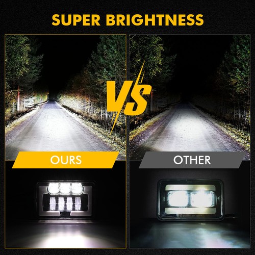 Faros LED DRL de haz alto/bajo 4 piezas punto 4x6" para Nissan 720 1983-1986 - Imagen 4 de 11