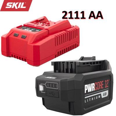 SKIL 2111 AA 12 V 4 Ah Lithium-Ionen-Akku und Ladegerät