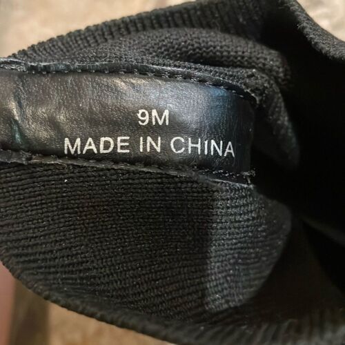 Steve Madden Black Bling Logo Sock Bootie Sneaker Womens Size 9M - Picture 2 of 12
