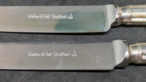 6 x Vintage 21.5cm Kings Pattern Tables Knives, Walker & Hall - Picture 4 of 5
