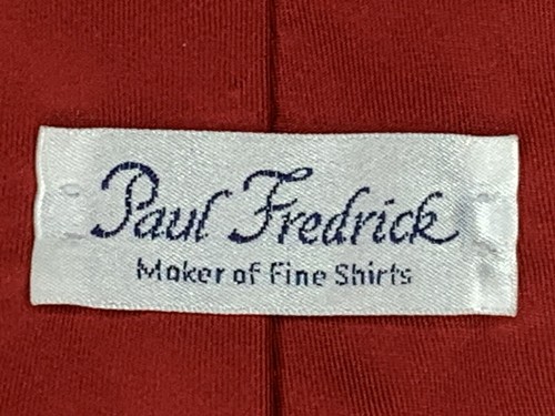 Paul Fredrick Mens Classic Wide Red Baseball Print Tie Printed in Italy USA Made - Picture 3 of 5
