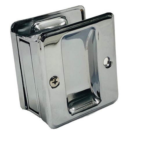 Set ferramenta estraibile maniglia porte passaggio scorrevole cromato lucido - Foto 3 di 5