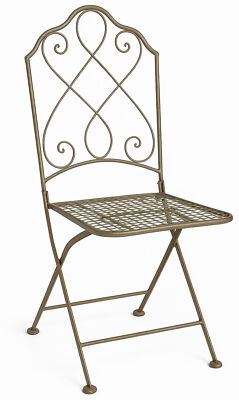 Sedia Metallo Pieghevole da Giardino Vintage di Ferro Antico per