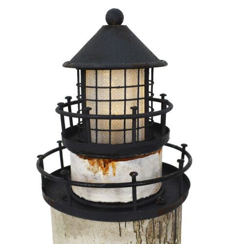 Wooden Nautical Lighthouse with Light, Ocean Sea Beach Themed Lighthouse Decor - Picture 6 of 10