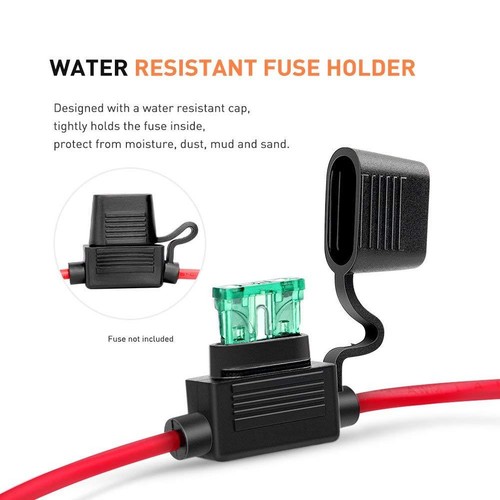 10 Pack Nilight 14 Gauge In-line ATC/ATO Fuse Holder 30 AMP Blade Fuse Cover 12V - Picture 2 of 6