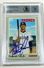  Padres FERNANDO TATIS JR Signed 2019 Topps Heritage Update Card Beckett AUTO 10