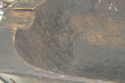 Antique 19th C Primitive Hand Carved 44.75" Wood Dough Trencher Bowl Folk Art - Picture 7 of 16