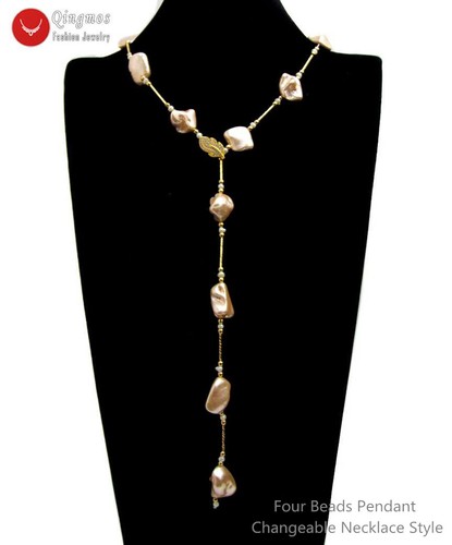 Fashion 15*20mm Baroque Pink Sea Shell Pearl Necklace for Women Jewelry 28'' - Picture 7 of 28