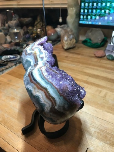 Amethyst Stalactite Crystal Mineral Gemstone Artisan Hand Carved Heart Specimen  - Bild 12 von 12