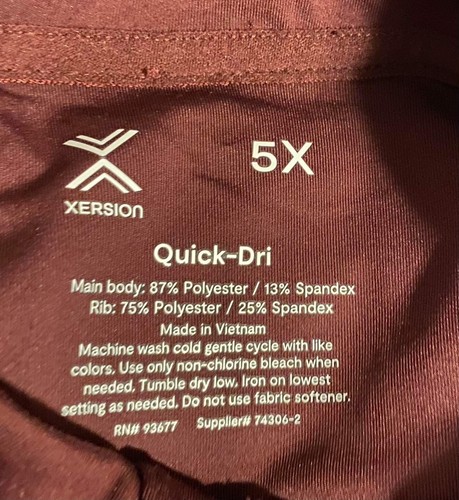 Xersion Women's Activewear Long Sleeve 1/4 Pullover Shirt Size 5X New With Tags - Picture 15 of 24