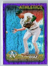 2024 TOPPS SERIES 2 PURPLE SHIMMER ALEDMYS DIAZ /799 OAKLAND ATHLETICS #586