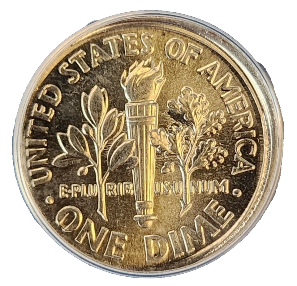 2018-p Dime Tilted Partial Collar Damaged Graded ANACS MS60 detail PRICE REDUCED - Image 4 of 4