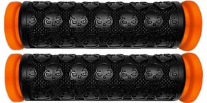 KICK-SCOOTER-ORANGE-SKULL-GEL-HANDLEBAR-BAR-GRIPS-FITS-7-8-OR-22-2MM-HANDLEBARS