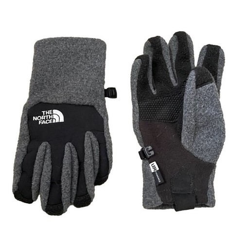 North Face Gray Fleece Denali Etip Gloves - Youth's Small - Picture 5 of 5