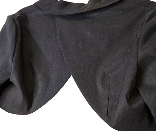 Blazer Bolero donna XS nero LS foderato stravagante glam chic festa ballo top nuovo senza etichette - Foto 5 di 9