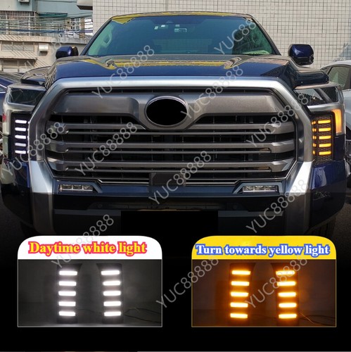For 2022-2025 Toyota Tundra LED Fog Lamp Turn Signal DRL Daytime Running Lights