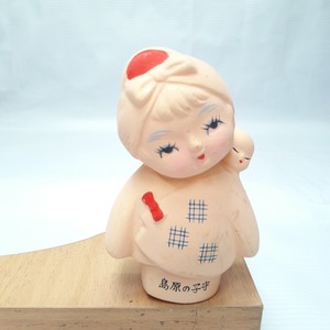 Rare-Japanese-Doll-KOKESHI-Pottery-Miniature-Vintage-YUKATA-Painted-Decor