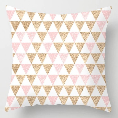 Pink Marble Polyester Pillowcase Leather Leaves Flower Cushion Cover Geometric - Picture 43 of 47