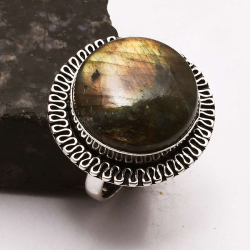 Labradorite Ethnic Handmade Sister Gift Ring Jewelry US Size-10 AR 57176