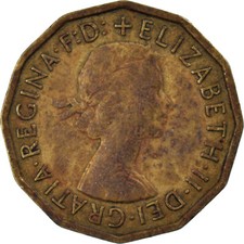[#976124] Coin, Great Britain, 3 Pence, 1962