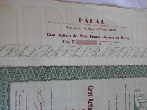 Vintage share certificate Stocks Bonds actions RAFAL petrol Refineries Algeria - Picture 3 of 3
