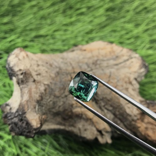 4,2 ct natürlicher facettierter Turmalin Farbe grünlicher Kissenschnitt Afghanistan - Bild 13 von 13