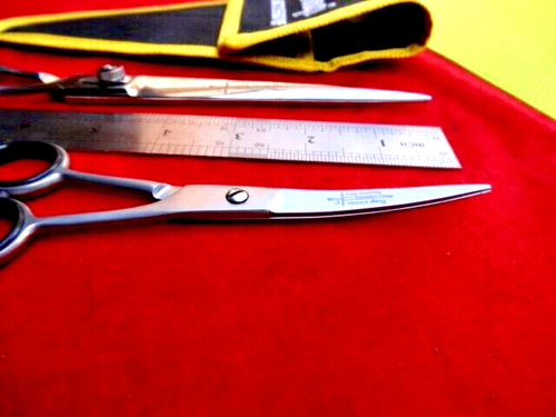120DaysWARRANTY_ Pet 9" Scissors dog grooming /Japanese Steel+ 6" UPWARD Curved - Foto 13 di 15