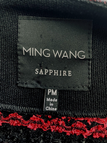 Ming Wang Sapphire Jacket Red Black Knit Size Petite Medium - Picture 4 of 5