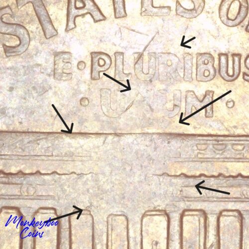 1966 P Lincoln Memorial Cent - Reverse Strike-Through - Rare Error Coin - Picture 2 of 4