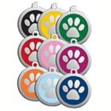 Red Dingo Dog Cat ID Pet Tag FREE Personalized Engraved Free Ship PAW PRINT