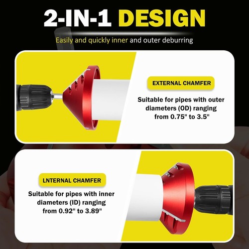 PVC Deburring Tools Inner Outer Reamer Chamfering Machine Burr Remover For Pipe - Picture 17 of 22