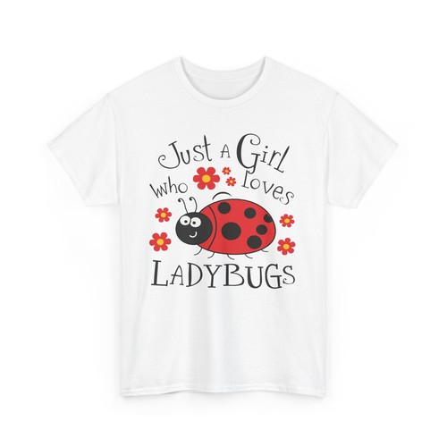 Just a Girl Who Loves Ladybugs T-shirt - Novelty Zoology Insects Graphic Tee - Picture 13 of 52