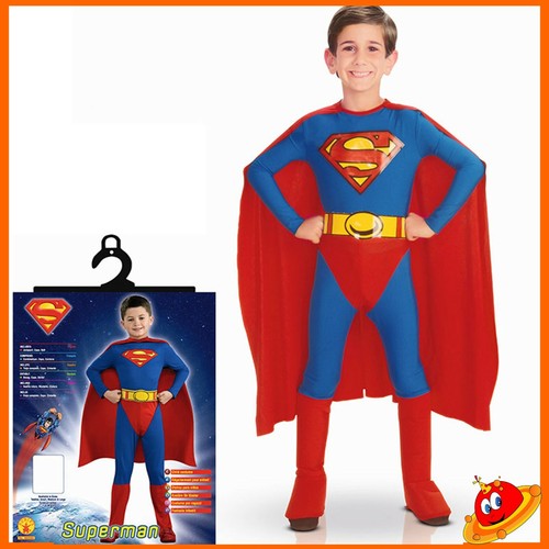 Costume Carnevale Ragazzo Bambino Super Eroe Superman Uomo Acciaio Tg 5-10  anni | eBay