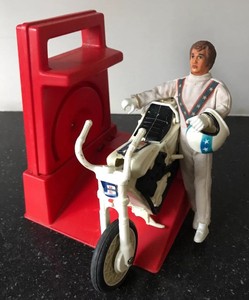 Evel-Knievel-Stunt-Cycle-Set-Vintage-1970-039-s-Toy-Motorcycle-Energizer-amp-Figure
