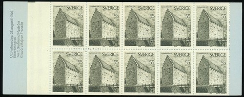 Sweden #860a Glimmingehus Booklet Pane 10 Stamps Europe 1970 Mint NH - Picture 3 of 3