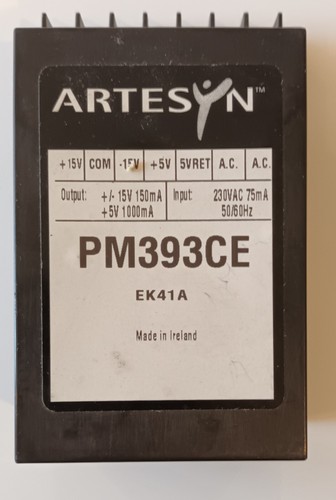 Artesyn PM393CE, 230VAC: +/-15VDC@0.15A & +5VDC@1.0A, encapsulated linear PSU - Picture 3 of 5