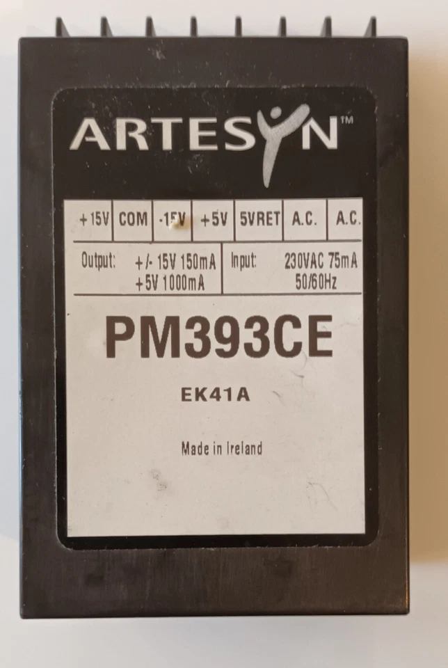 Artesyn PM393CE, 230VAC: +/-15VDC@0.15A & +5VDC@1.0A, encapsulated linear PSU - Image 3 of 4