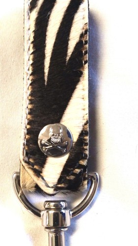 NEW Authentic ZEBRA COW Original unisex key ring KEY FOB zipper pull bag charm  - Picture 8 of 12