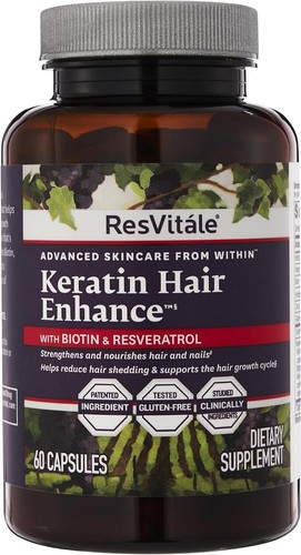 ResVitále Keratin Hair Enhance - Keratin Supplement for Hair Growth 60 Capsules - Picture 1 of 7