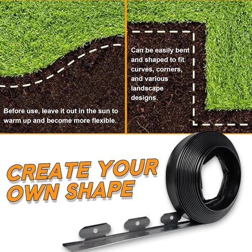 Flexible Lawn Edging Border DIY Bed Border Grass Garden Flower Bed Fence Outdoor - Picture 6 of 23