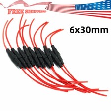 10/20PCS 6x30mm In-Line Fuse Holder Wire 20AWG Used For Glass Fuse Tube USA