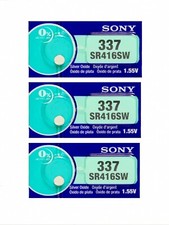 3 X SONY 337, SR416SW, 280-75, LR416, 1.55V, Watch Battery, 0 Mercury Exp. 2026