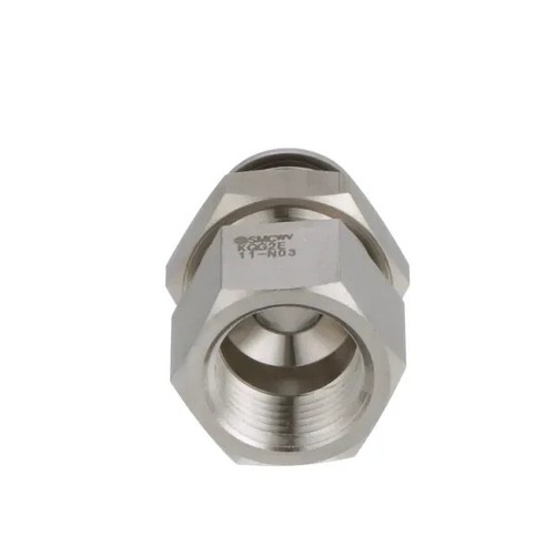 SMC KQG2E11-N03 One-Touch Bulkhead Connector, 3/8 in NPT 316 Stainless Steel - Picture 3 of 5