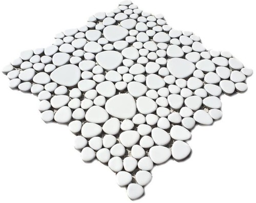 Ceramic Mosaic Peppels Pebbles White Wall Kitchen Shower Bathroom WB12-0102|1 Mat - Picture 3 of 7