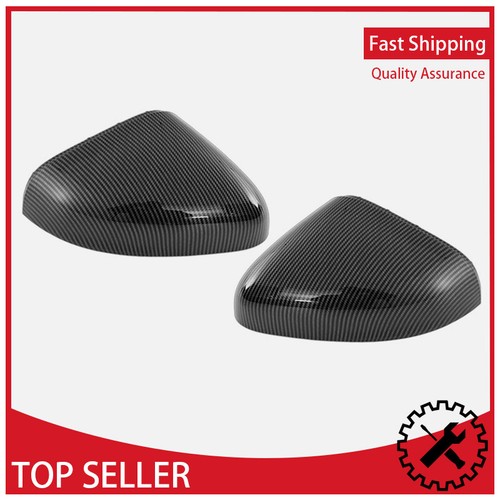 New Replacement Carbon Black Mirror Cover Trim Cap For 2018-2024 Ford Fiesta MK8 - Picture 6 of 13