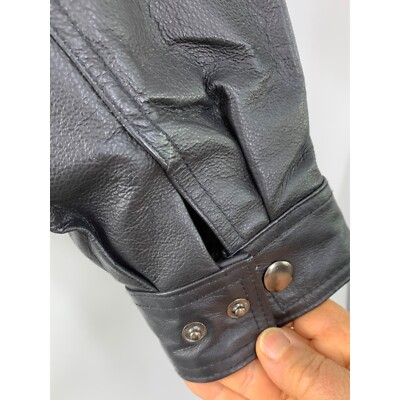 Mens St Johns Bay Black Leather Aviator Jacket Insulated