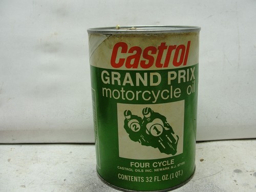 Vintage Oil Can Castrol Grand Prix Motorcycle Oil 4-Cycle Quart (Full) - Picture 3 of 4