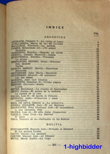 1943 Antología Poética Latinoamericana Clasicos Americanos 1st Ed Hardcover - Imagen 5 de 7